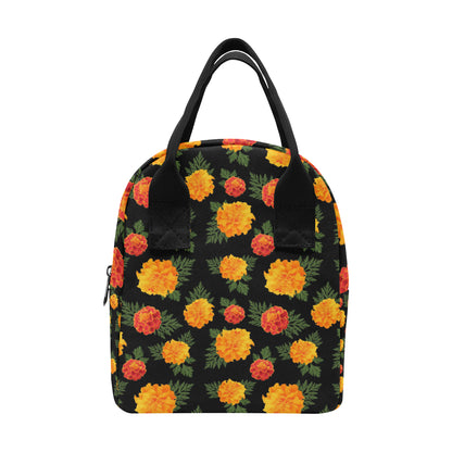 Marigold Pattern Print Design MR05 Insulated Lunch Bag