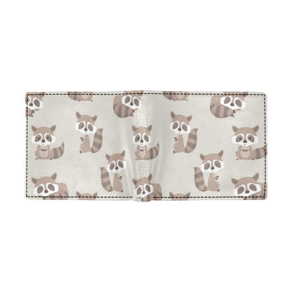 Raccoon Pattern Print Design A05 Men's ID Card Wallet