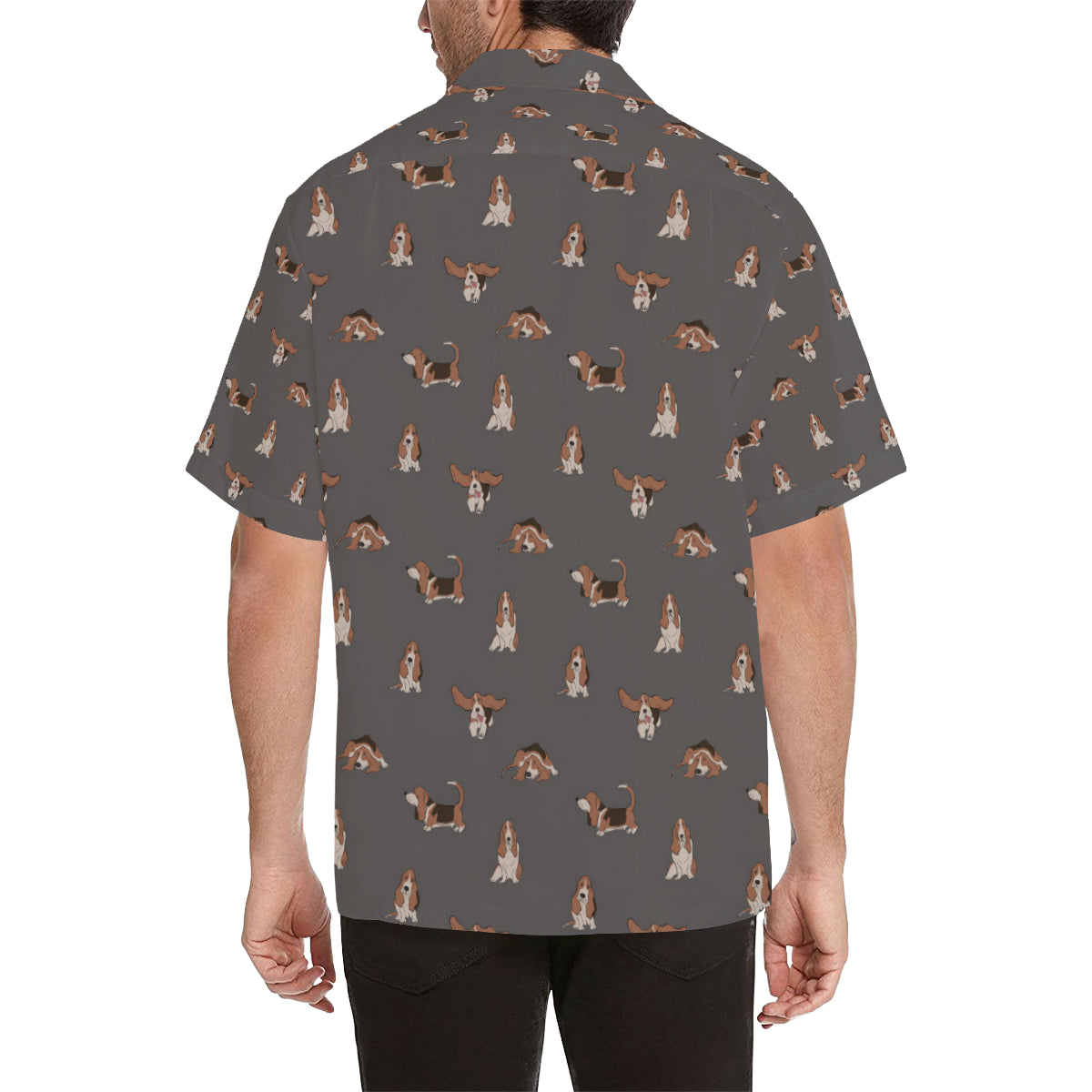 Basset Hound Pattern Print Design 03 Men's Hawaiian Shirt