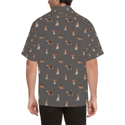 Basset Hound Pattern Print Design 03 Men's Hawaiian Shirt