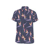 Bird Of Paradise Pattern Print Design BOP015 Men's Short Sleeve Button Up Shirt