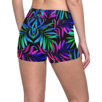 Tropical Flower Pattern Print Design TF010 Yoga Shorts