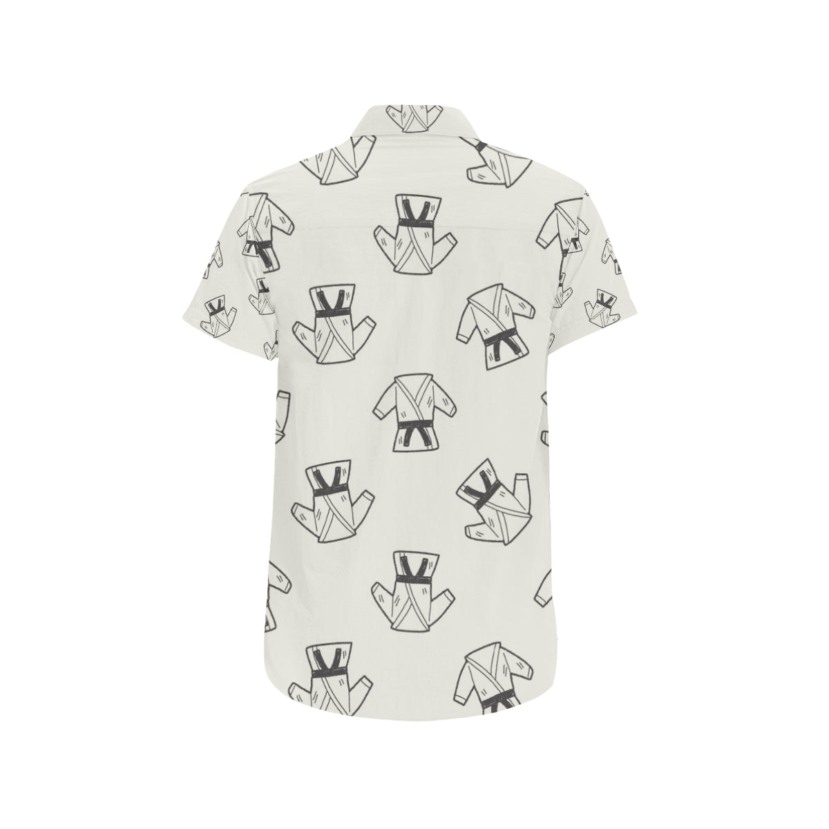 Karate Pattern Print Design 01 Men's Short Sleeve Button Up Shirt