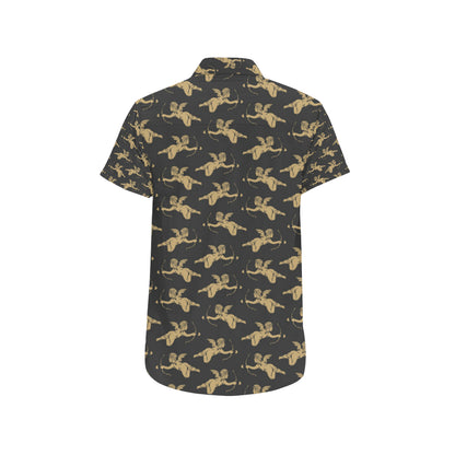 Cupid Pattern Print Design 02 Men's Short Sleeve Button Up Shirt