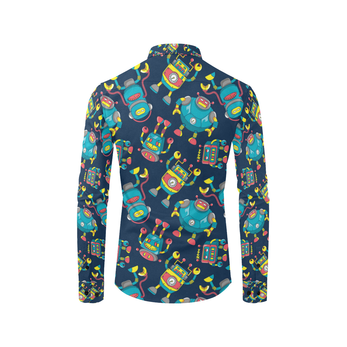 Robot Pattern Print Design A05 Men's Long Sleeve Shirt
