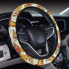 Butterfly Pattern Print Design 02 Steering Wheel Cover with Elastic Edge