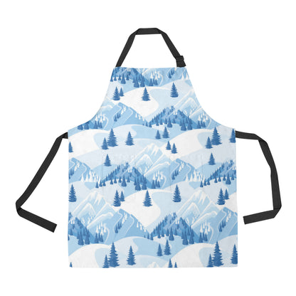 Mountain Pattern Print Design 03 Apron with Pocket
