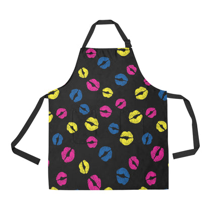 Lip Neon Color Pattern Print Design 01 Apron with Pocket