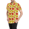 Elm Maple Leave Print Pattern Men's Short Sleeve Button Up Shirt