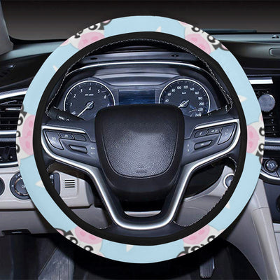 Cow Pattern Print Design 07 Steering Wheel Cover with Elastic Edge