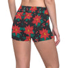 Poinsettia Pattern Print Design POT07 Yoga Shorts