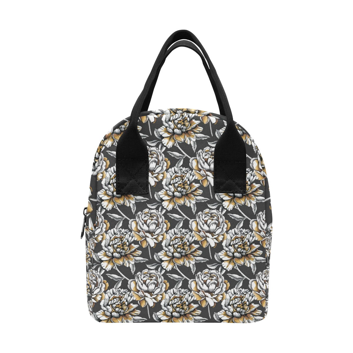 Peony Pattern Print Design PE06 Insulated Lunch Bag