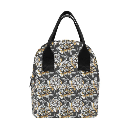 Peony Pattern Print Design PE06 Insulated Lunch Bag