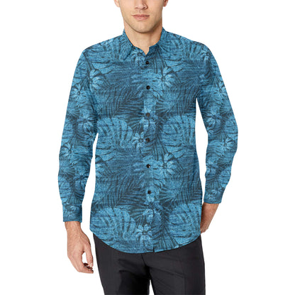 Jean Tropical Pattern Print Design 04 Men's Long Sleeve Shirt