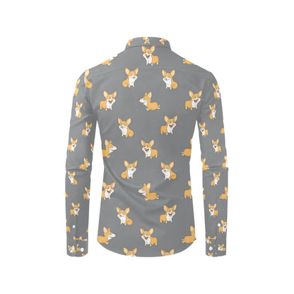 Pembroke Welsh Corgis Pattern Print Design A02 Men's Long Sleeve Shirt