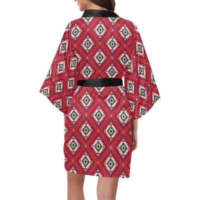 Aztec Pattern Print Design 10 Women's Short Kimono