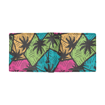 Palm Tree Pattern Print Design PT09 Men's ID Card Wallet