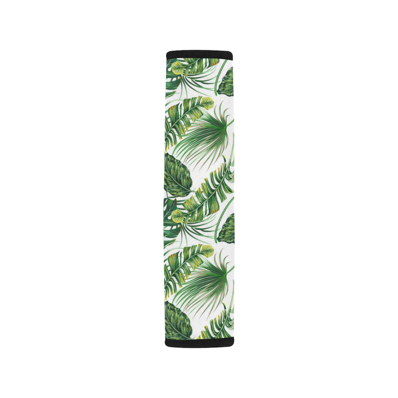 Green Pattern Tropical Palm Leaves Car Seat Belt Cover