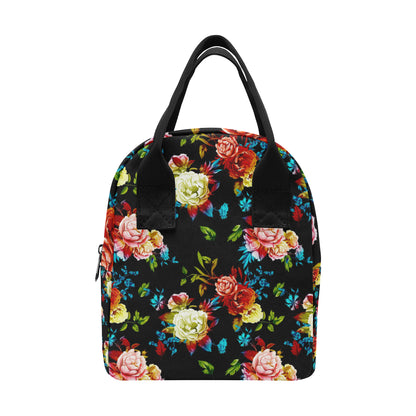 Peony Pattern Print Design PE07 Insulated Lunch Bag