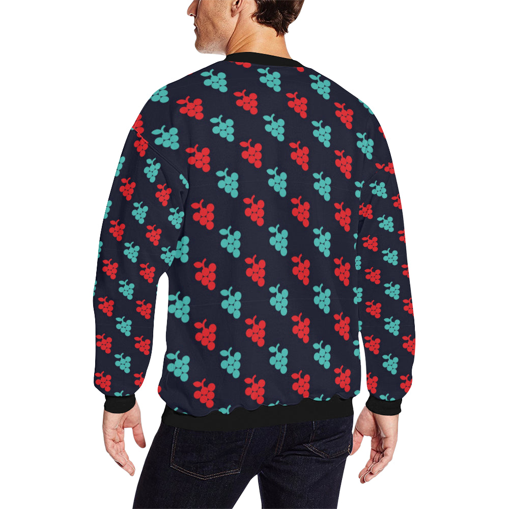 Grape Pattern Print Design GP07 Men Long Sleeve Sweatshirt