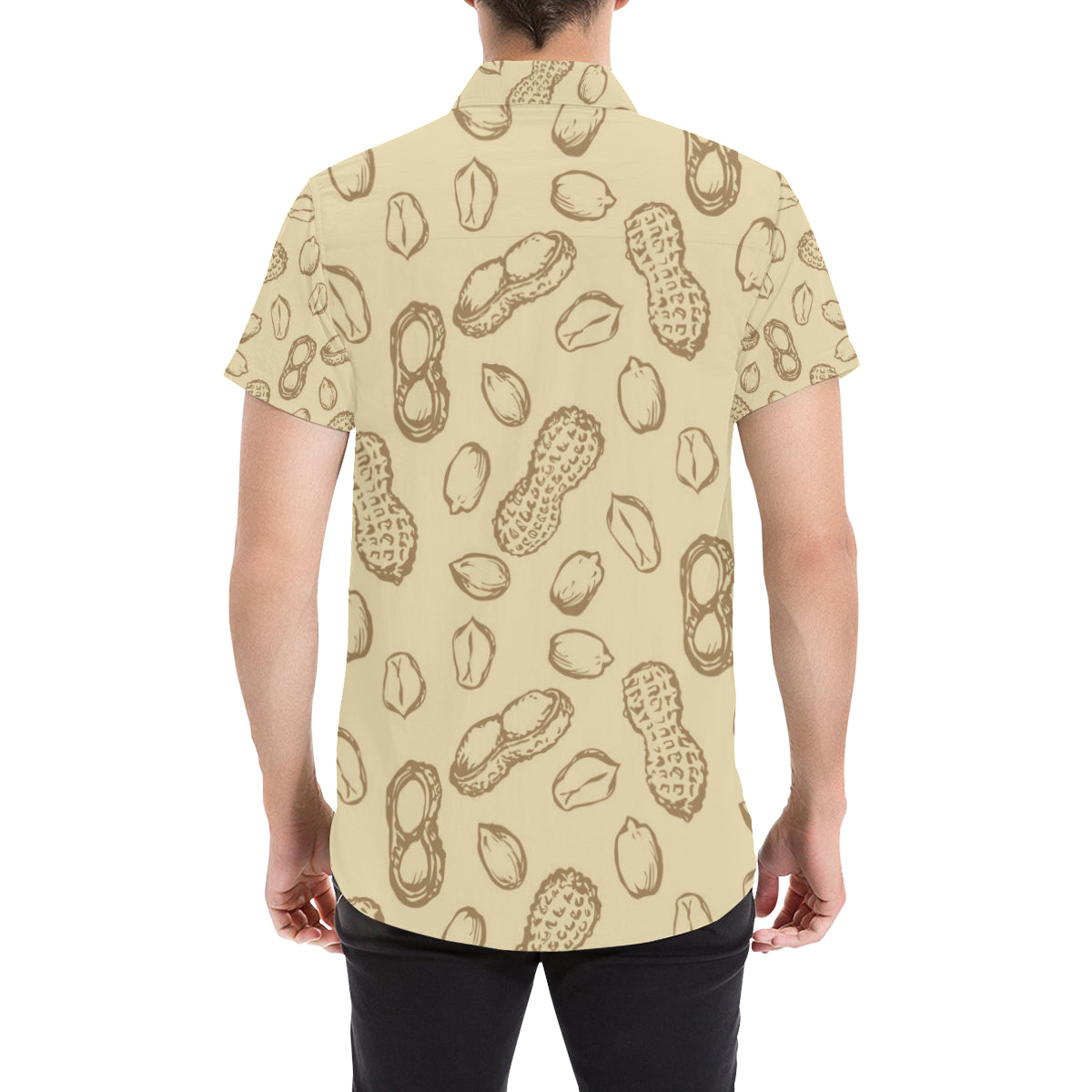 Peanut Pattern Print Design A02 Men's Short Sleeve Button Up Shirt