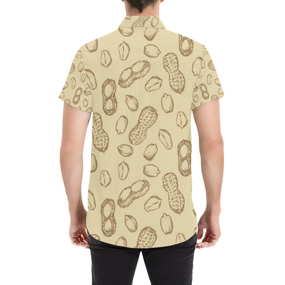 Peanut Pattern Print Design A02 Men's Short Sleeve Button Up Shirt