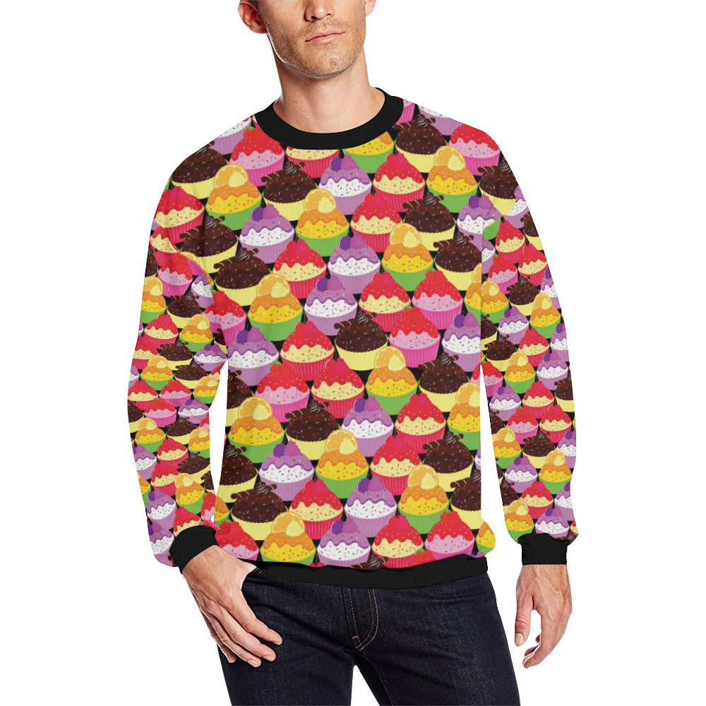 Cupcake Pattern Print Design CP02 Men Long Sleeve Sweatshirt