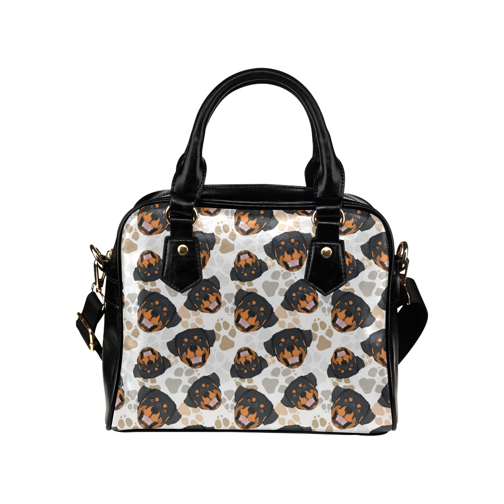 Rottweiler Pattern Print Design A03 Shoulder Handbag