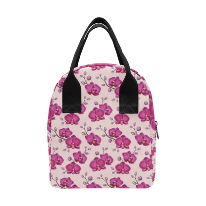Orchid Purple Pattern Print Design OR04 Insulated Lunch Bag