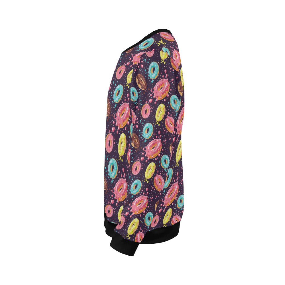 Donut Pattern Print Design DN03 Men Long Sleeve Sweatshirt