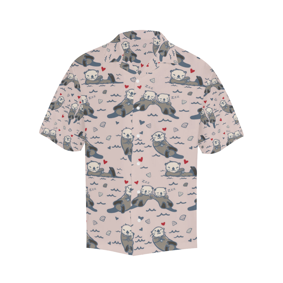 Sea Otter Pattern Print Design 02 Men's Hawaiian Shirt