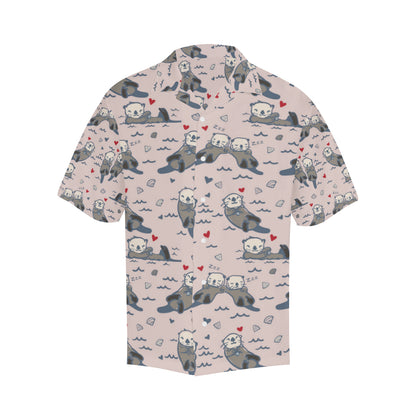 Sea Otter Pattern Print Design 02 Men's Hawaiian Shirt