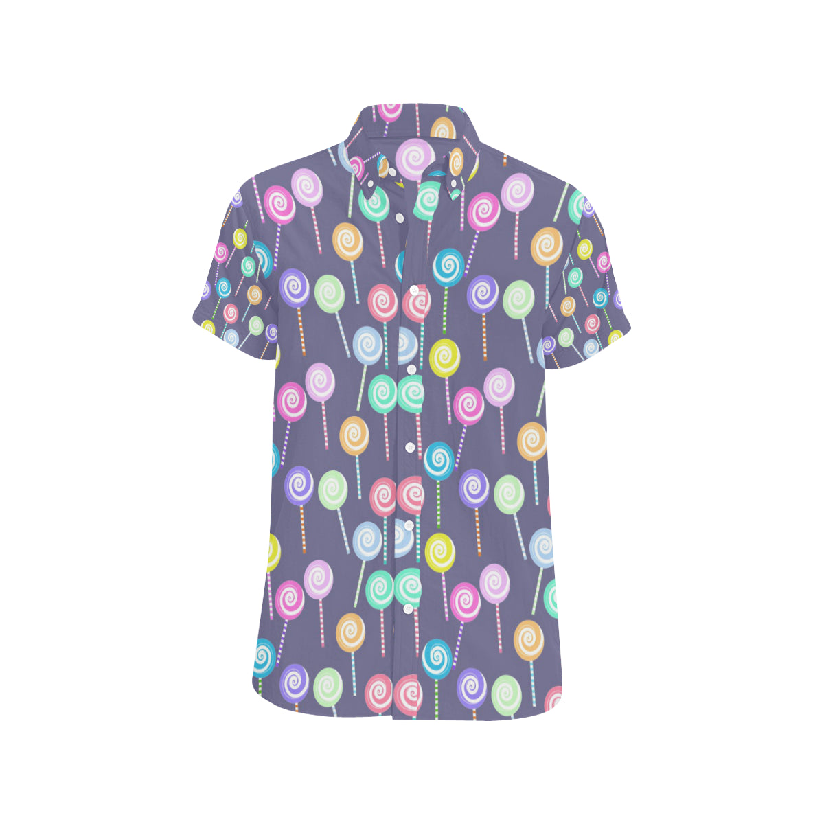 Lollipop Pattern Print Design LL03 Men's Short Sleeve Button Up Shirt