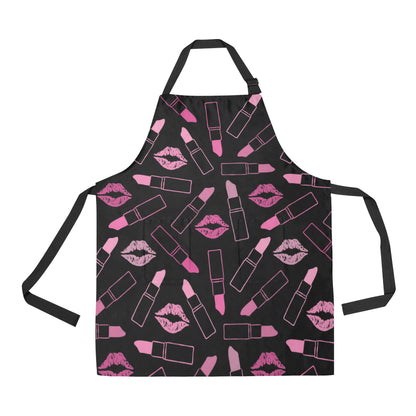 Lipstick Pink Pattern Print Design 01 Apron with Pocket