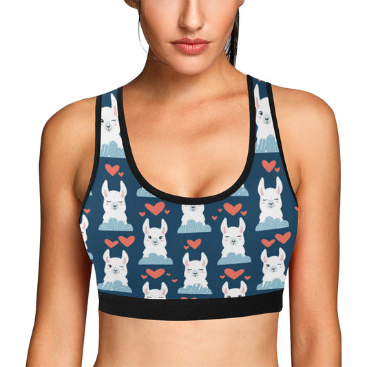 Alpaca Love Pattern Print Design 05 Sports Bra