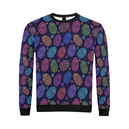 Easter Eggs Pattern Print Design RB012 Men Long Sleeve Sweatshirt
