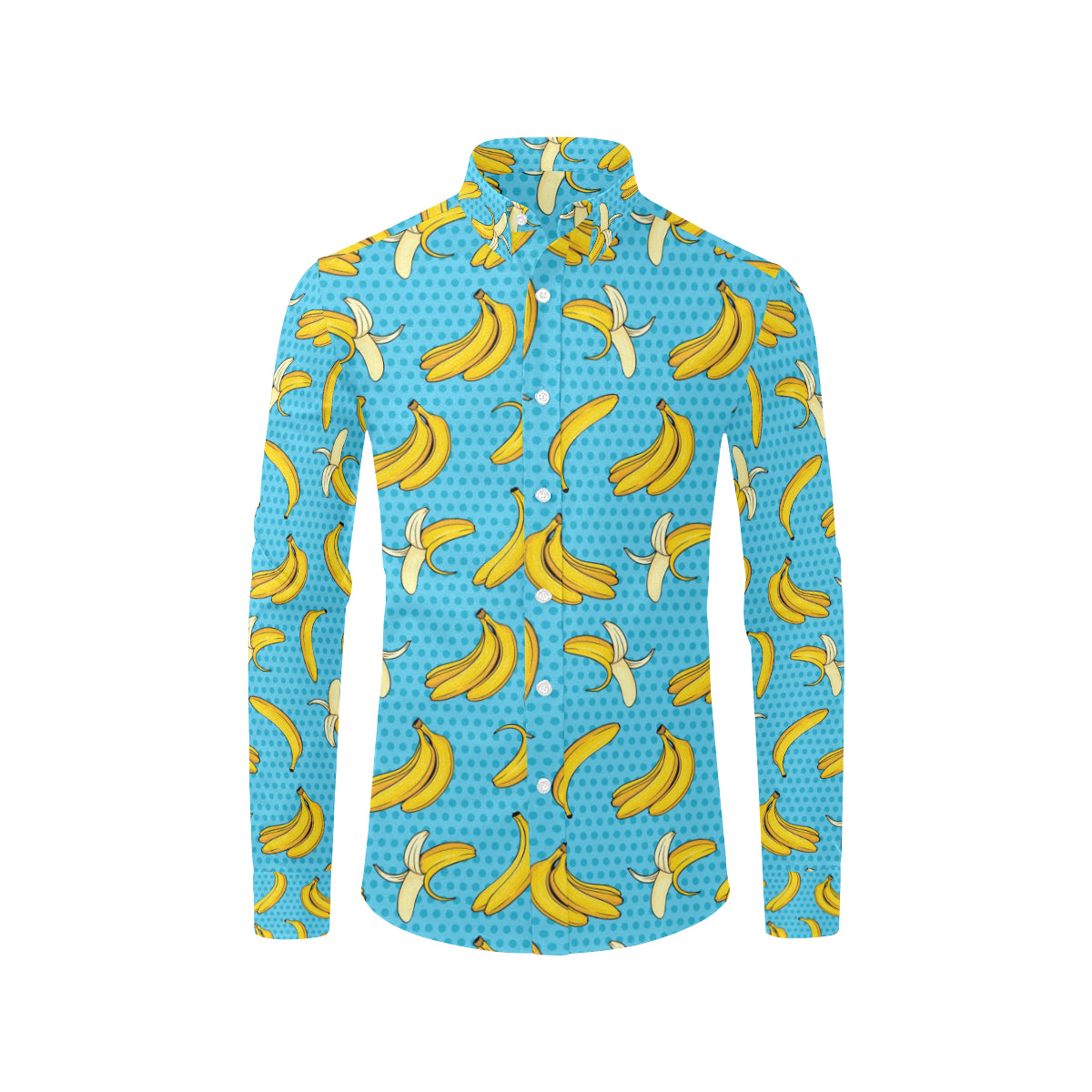 Banana Pattern Print Design BA08 Men's Long Sleeve Shirt