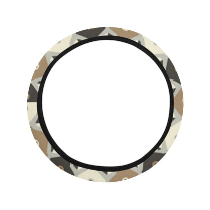 Bear Pattern Print Design 04 Steering Wheel Cover with Elastic Edge