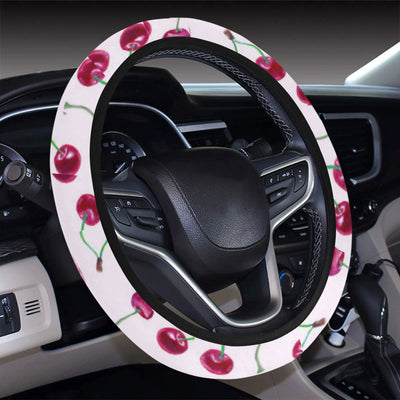 Cherry Cupcake Pink Pattern Steering Wheel Cover with Elastic Edge