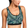 Sun Spot Tropical Palm Leaves Sports Bra