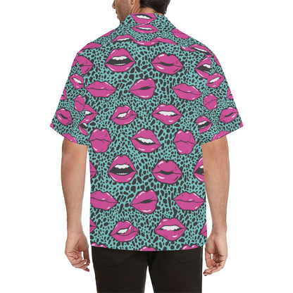 Lip Pattern Print Design 04 Men's Hawaiian Shirt