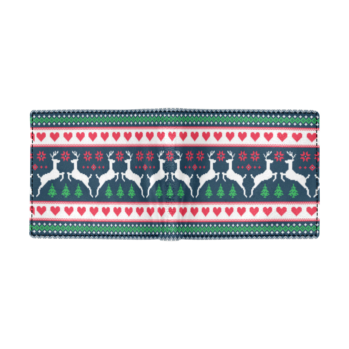 Reindeer Pattern Print Design 03 Men's ID Card Wallet