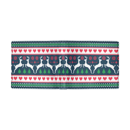 Reindeer Pattern Print Design 03 Men's ID Card Wallet