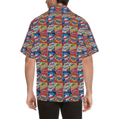 Comic Book Pattern Print Design 03 Men's Hawaiian Shirt