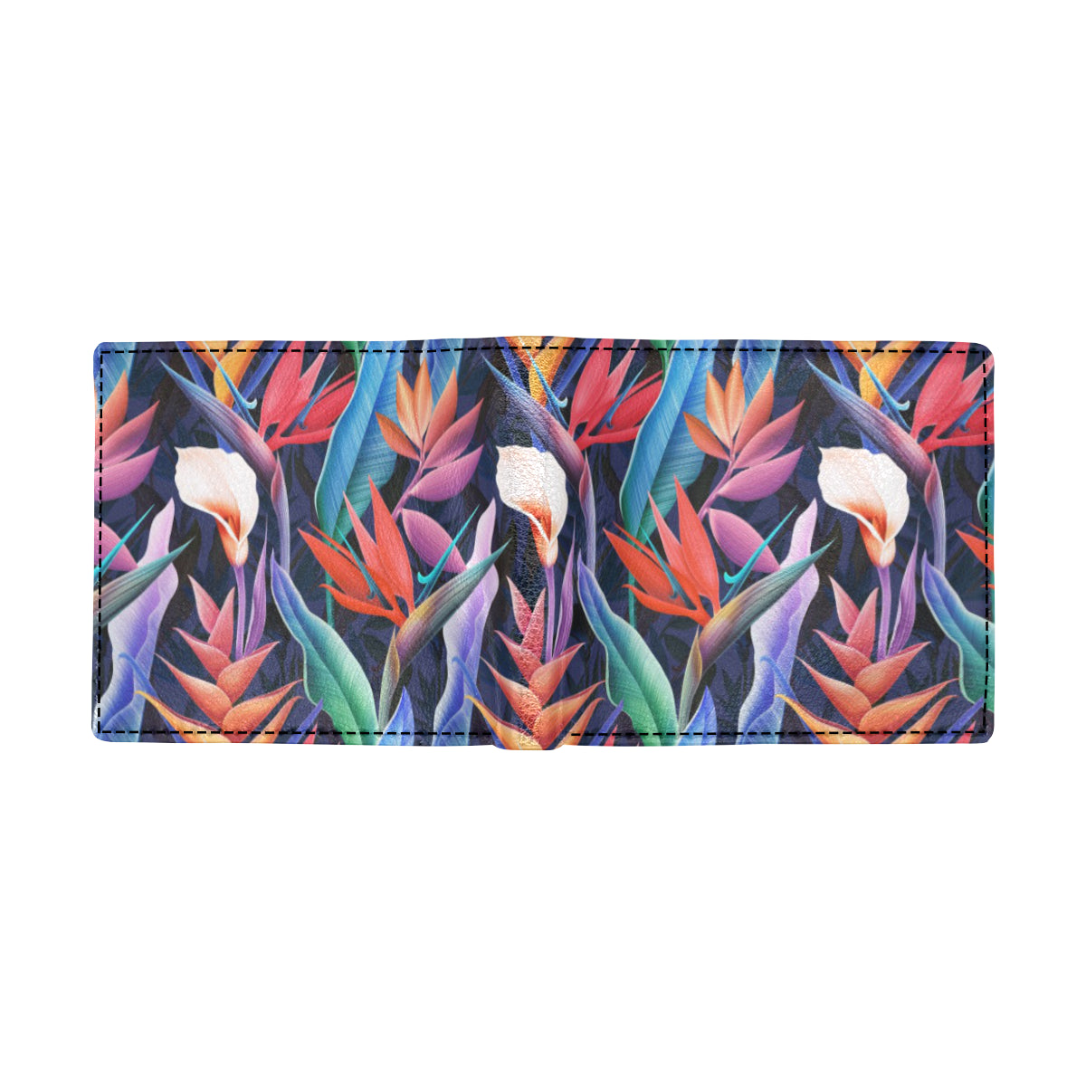 Tropical Flower Pattern Print Design TF023 Men's ID Card Wallet