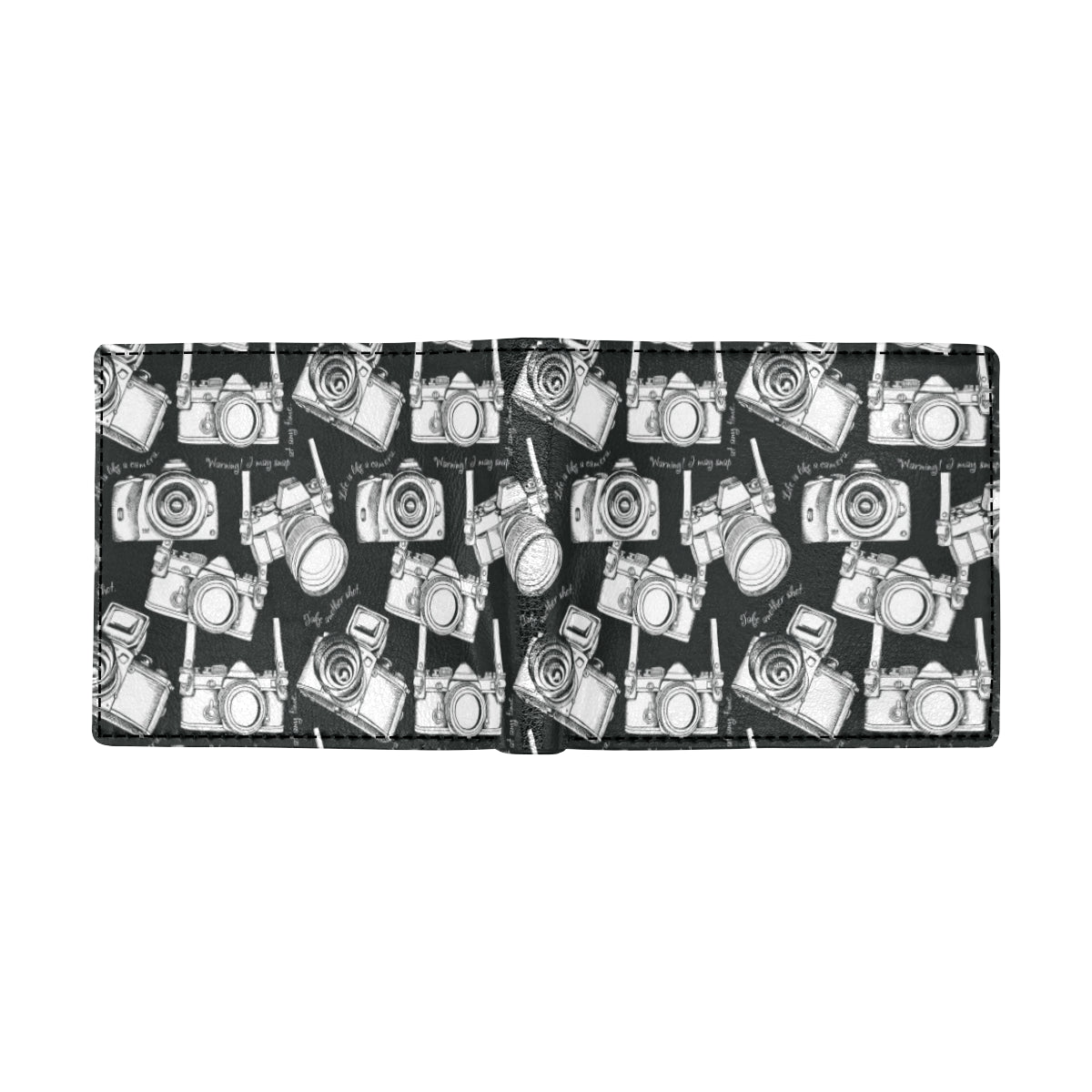 Camera Pattern Print Design 01 Men's ID Card Wallet
