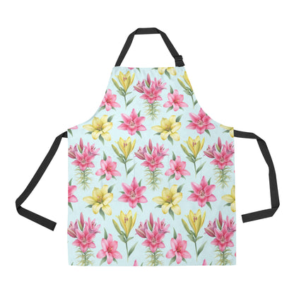 Lily Pattern Print Design LY010 Apron with Pocket