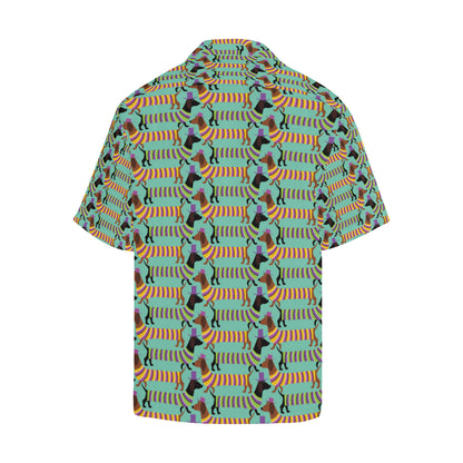 Dachshund Pattern Print Design 05 Men's Hawaiian Shirt