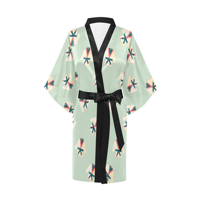 Karate Pattern Print Design 02 Women's Short Kimono