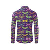 Dragonfly Neon Color Print Pattern Men's Long Sleeve Shirt